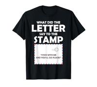 Postal Worker Letter Stamp Joke Mail Pun Humor Design T-Shirt