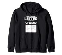 Postal Worker Letter Stamp Joke Mail Pun Humor Design Zip Hoodie