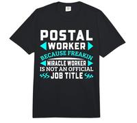 Postal Worker Miracle Worker Job Title Humor Design Comfort Colors Adult Heavyweight T-Shirt