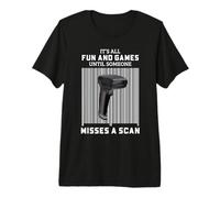 Postal Worker Missed Scan Barcode Route Humor Design Premium T-Shirt