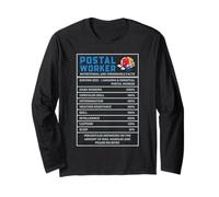 Postal Worker Nutritional Facts Appreciation Humor Design Long Sleeve T-Shirt