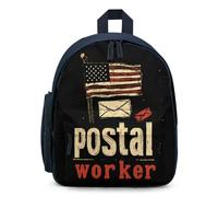 Postal Worker U.S. Flag Print Mini Backpack Cute Small Travel Daypack Purse with Adjustable Straps for Women Men