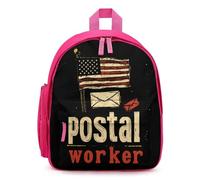 Postal Worker U.S. Flag Print Mini Backpack Cute Small Travel Daypack Purse with Adjustable Straps for Women Men