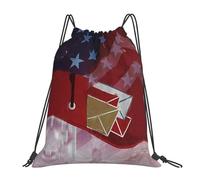 Postal Worker Us Flag Unisex Gym Sack Waterproof String Backpack Large Drawstring Bag For Climbing Gym Hiking