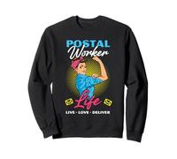 Postal Worker Women Pop Art Deliver Humor Design Sweatshirt