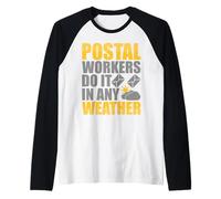 Postal Workers Do It in Any Weather Raglan Baseball Tee