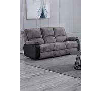 Postana 3 Seater Manual High Back Jumbo Cord Fabric Recliner Sofa More4Homes Grey One Size