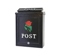 POSTBOX COLLECTION BY PRICE CRUNCHERS - Lockable Heavy Duty Secure Wall Mounted Letter Mail Post Box Stainless Steel (5. Red Rose)