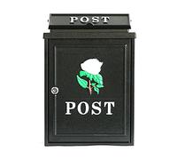 POSTBOX COLLECTION BY PRICE CRUNCHERS - Lockable Heavy Duty Secure Wall Mounted Letter Mail Post Box Stainless Steel (6. White Rose)