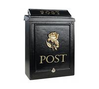 POSTBOX COLLECTION BY PRICE CRUNCHERS - Lockable Heavy Duty Secure Wall Mounted Letter Mail Post Box Stainless Steel (4. Gold Rose)