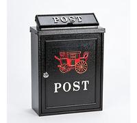 POSTBOX COLLECTION BY PRICE CRUNCHERS - Lockable Heavy Duty Secure Wall Mounted Letter Mail Post Box Stainless Steel (3. Red Carriage)