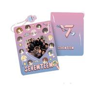 PostCard Binder with Keychain Album Photocard Holder Book Mini Photo Album 40 Pockets (SEVENTEEN)