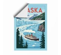 Postcard from Alaska Vintage Unframed Wall Art Print A2 (59.4×42cm), Wall Decor for Living Room, Bedroom, Office & Home, Art Gift
