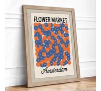 Postcard from Amsterdam Vintage Framed Wall Art Print A1 Oak
