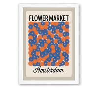 Postcard from Amsterdam Vintage Framed Wall Art Print A2 (59.4×42cm) White, Wall Decor for Living Room, Bedroom, Office & Home, Ready to Hang, Art Gift