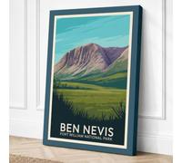 Postcard from Ben Nevis Canvas Wall Art Print 30x20 Inch (76 x 51 cm)