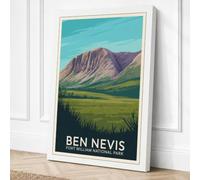 Postcard from Ben Nevis Canvas Wall Art Print 36x24 Inch (91 x 61 cm)