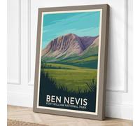 Postcard from Ben Nevis Canvas Wall Art Print 36x24 Inch (91 x 61 cm)