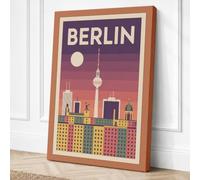 Postcard from Berlin Vintage Canvas Wall Art Print 18x12 Inch (46 x 30 cm)