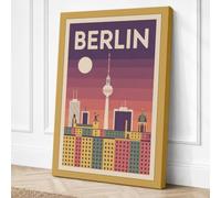 Postcard from Berlin Vintage Canvas Wall Art Print 36x24 Inch