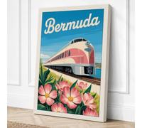 Postcard from Bermuda Vintage Canvas Wall Art Print 18x12 Inch