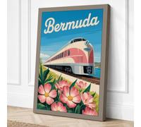 Postcard from Bermuda Vintage Canvas Wall Art Print 18x12 Inch