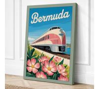 Postcard from Bermuda Vintage Canvas Wall Art Print 24x16 Inch