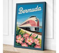 Postcard from Bermuda Vintage Canvas Wall Art Print 24x16 Inch