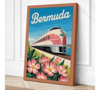 Postcard from Bermuda Vintage Canvas Wall Art Print 24x16 Inch