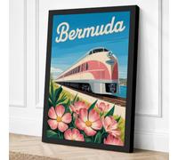 Postcard from Bermuda Vintage Canvas Wall Art Print 24x16 Inch