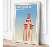 Postcard from Brighton Canvas Wall Art Print 36x24 Inch