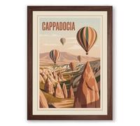 Postcard from Cappadocia Vintage Framed Wall Art Print A2 (59.4×42cm) Walnut, Wall Decor for Living Room, Bedroom, Office & Home, Ready to Hang, Art Gift