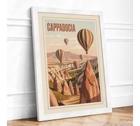 Postcard from Cappadocia Vintage Framed Wall Art Print A3 (42×29.7cm) White, Wall Decor for Living Room, Bedroom, Office & Home, Ready to Hang, Art Gift