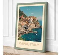 Postcard from Capri Vintage Canvas Wall Art Print 18x12 Inch