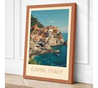 Postcard from Capri Vintage Canvas Wall Art Print 18x12 Inch