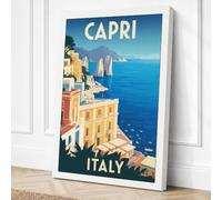 Postcard from Capri Vintage Canvas Wall Art Print 24x16 Inch