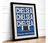 Postcard from Chelsea Park Vintage Framed Wall Art Print A2 (59.4×42cm) Black, Wall Decor for Living Room, Bedroom, Office & Home, Ready to Hang, Art Gift