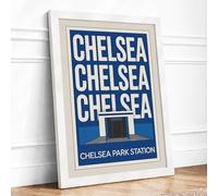 Postcard from Chelsea Park Vintage Framed Wall Art Print A4 (29.7×21cm) White, Wall Decor for Living Room, Bedroom, Office & Home, Ready to Hang, Art Gift