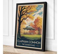 Postcard from Clapham Common Canvas Wall Art Print 24x16 Inch