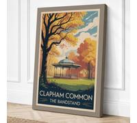 Postcard from Clapham Common Canvas Wall Art Print 24x16 Inch