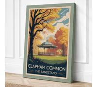 Postcard from Clapham Common Canvas Wall Art Print 30x20 Inch