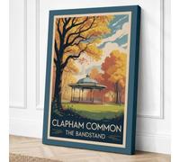 Postcard from Clapham Common Canvas Wall Art Print 36x24 Inch