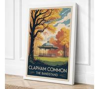 Postcard from Clapham Common Canvas Wall Art Print 36x24 Inch