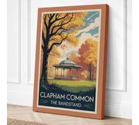 Postcard from Clapham Common Canvas Wall Art Print 36x24 Inch