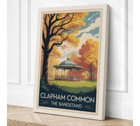 Postcard from Clapham Common Canvas Wall Art Print 36x24 Inch