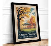 Postcard from Clapham Common Vintage Framed Wall Art Print A1