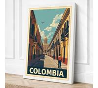 Postcard from Colonial Canvas Wall Art Print 24x16 Inch (61 x 41 cm)