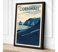 Postcard from Cornwall Canvas Wall Art Print 18x12 Inch (46 x 30 cm)