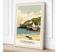 Postcard from Cornwall Canvas Wall Art Print 18x12 Inch (46 x 30 cm)