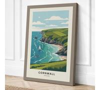 Postcard from Cornwall Canvas Wall Art Print 18x12 Inch (46 x 30 cm)